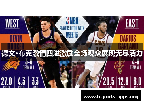 德文·布克激情四溢激励全场观众展现无尽活力 德文·布克激情四溢激励全场观众展现无尽活力