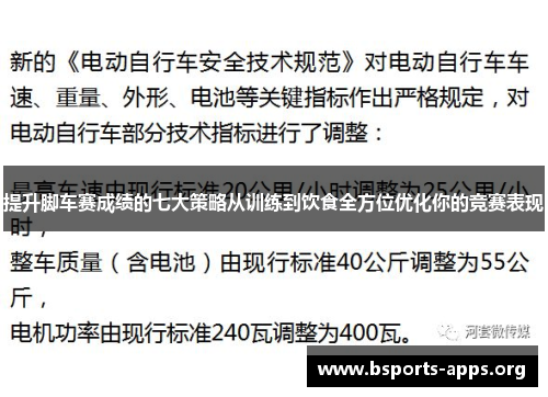 提升脚车赛成绩的七大策略从训练到饮食全方位优化你的竞赛表现 提升脚车赛成绩的七大策略从训练到饮食全方位优化你的竞赛表现